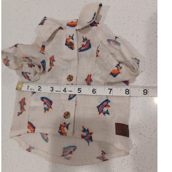 TOP PAW Trout Fish Print Button Dress Shirt for Dogs Size XS - Picture 6 of 6